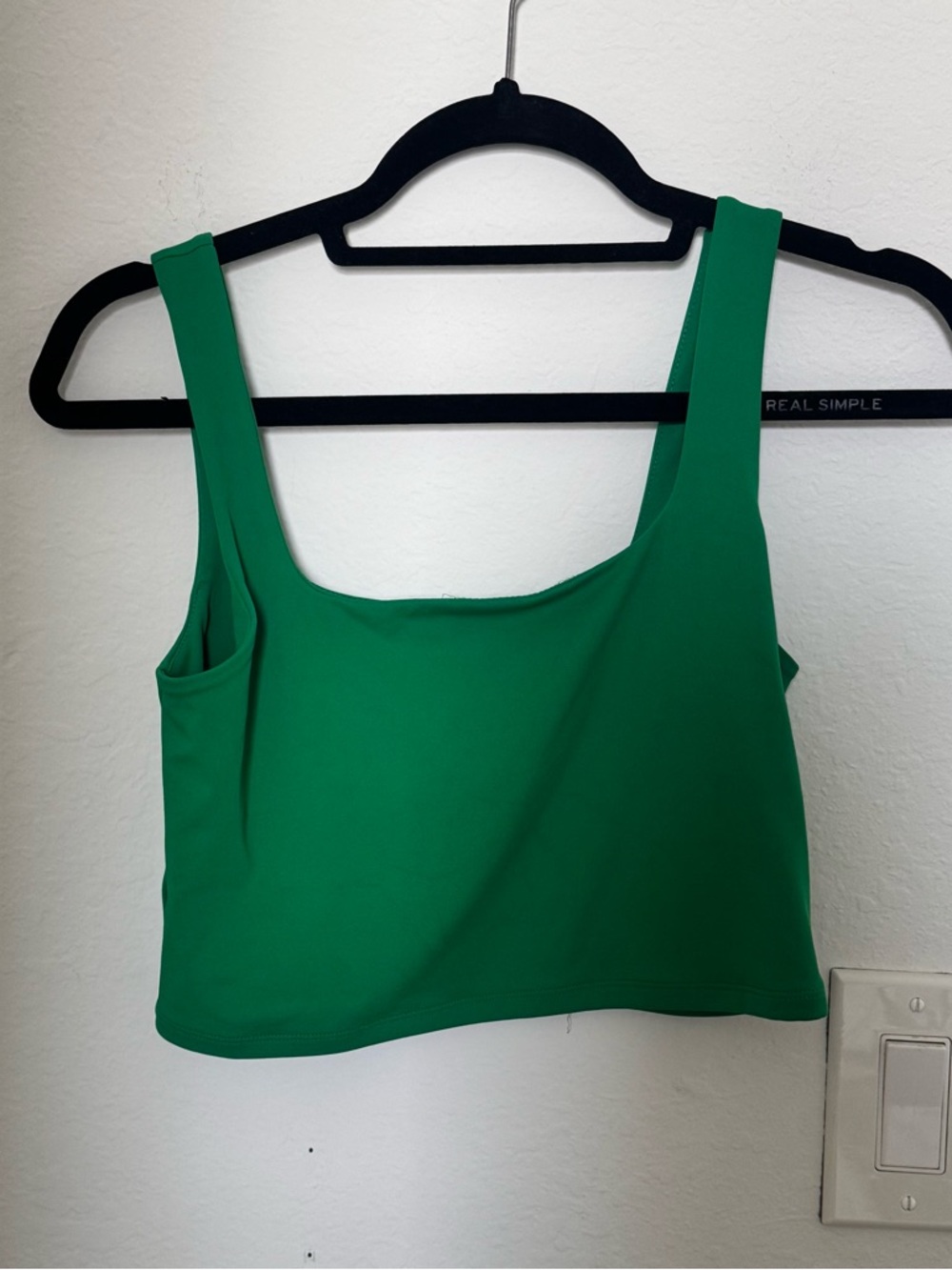 Express Emerald Square-Neck Crop Tank